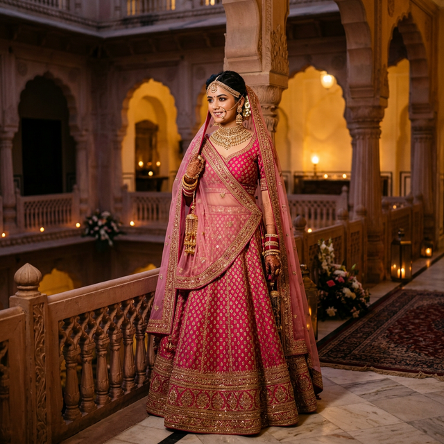 Royal Pink Bridal Lehenga